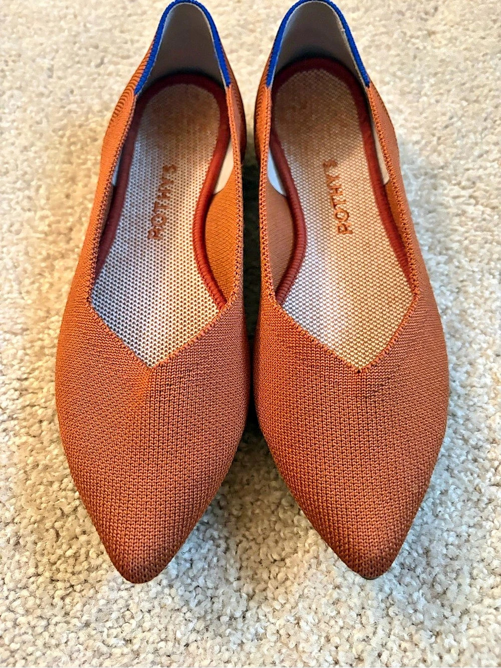 Rothy's The Point Pointed-Toe Flats in Orange